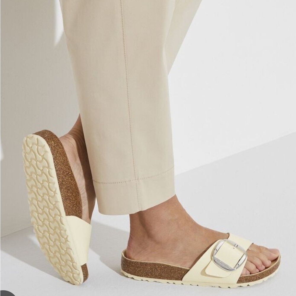 Birkenstock Madrid High Shine Ecru Sandals